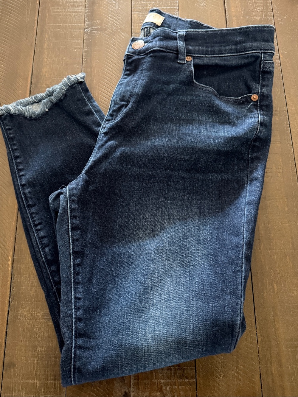 LOFT Modern Skinny Crop Jeans in Dark Blue Denim 31/12P